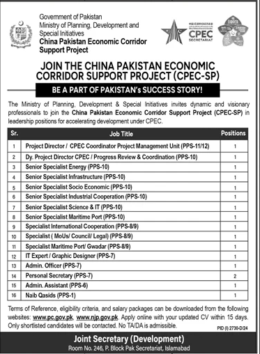 China Pakistan Economic Corridor CPEC Jobs 2024