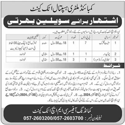 Combined Military Hospital CMH Attock Jobs 2024