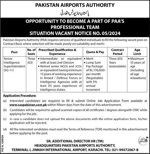 Pakistan Airports Authority Jobs 2024